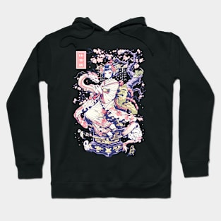 Japanese Girl With Dragon and Cats T-Shirt 02 Hoodie